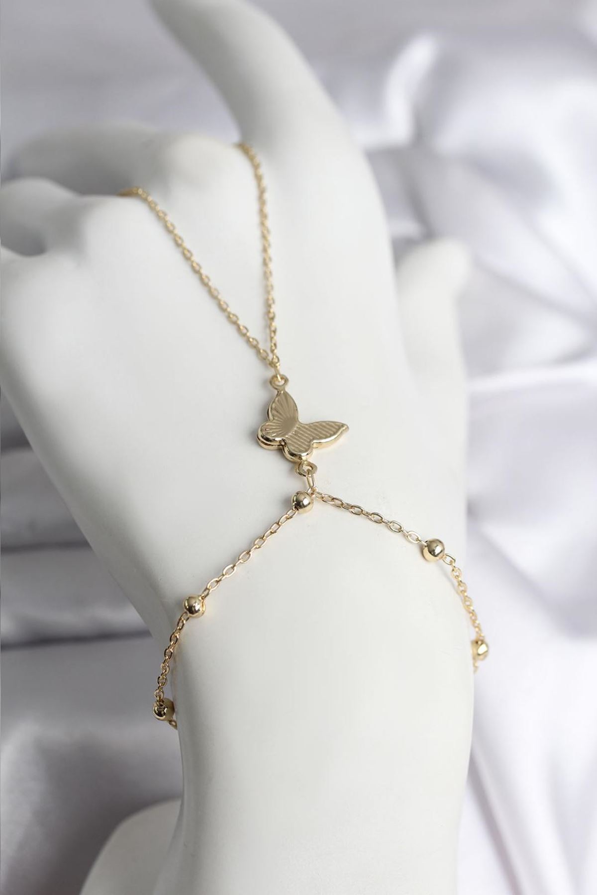 YRTCL 316L Çelik Gold Renk Kelebek Model Kadın Şahmeran