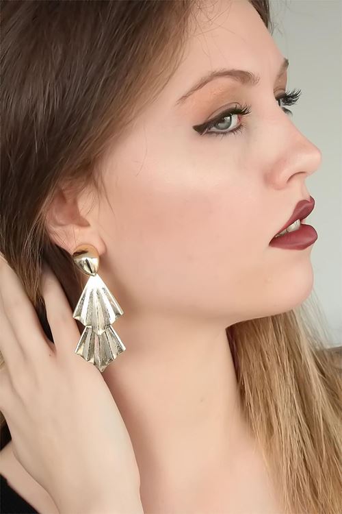 YRTCL Gold Renk Metal Vintage Bayan Sallantı Küpe