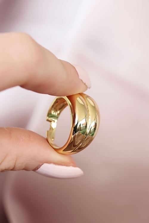 YRTCL Metal Gold Renk Ayarlamalı Kadın Yüzük