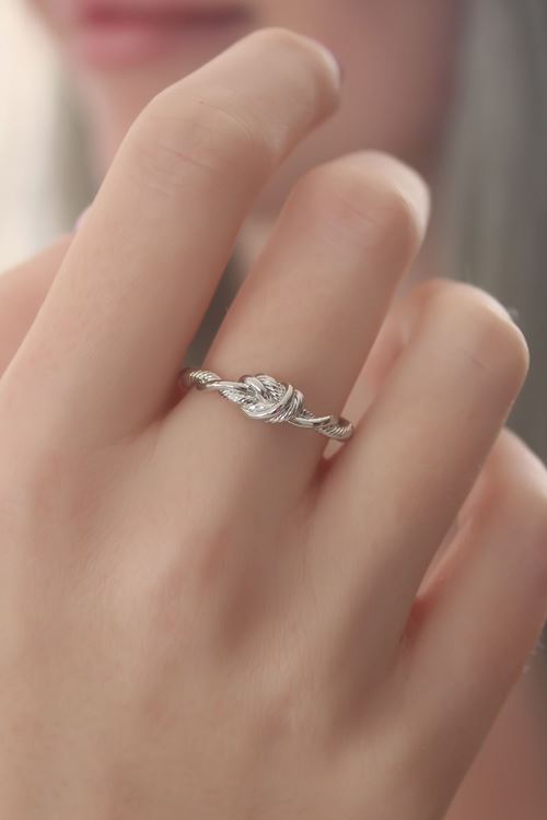 YRTCL Gümüş Renk Halat Düğüm Model Kadın Yüzük