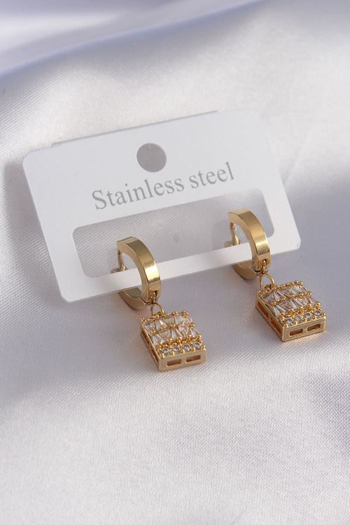 YRTCL 316L Çelik Gold Renk Baget Kadın Küpe