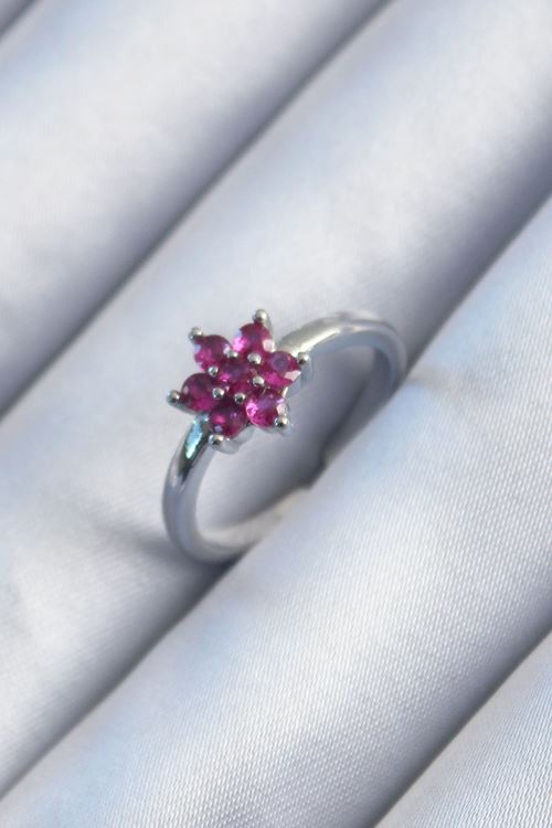 YRTCL Pirinç Gümüş Renk Pembe Zirkon Taşlı Lotus Model Kadın Yüzük