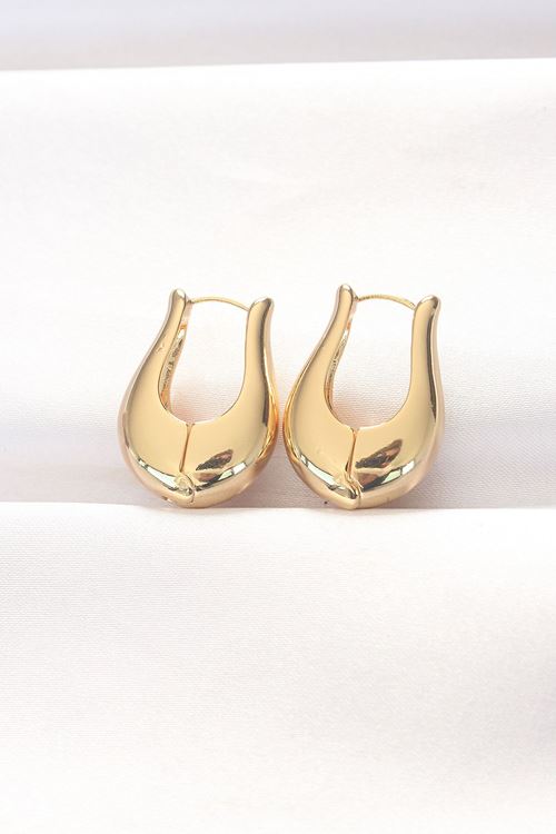 YRTCL Pirinç Gold Renk Bombeli Küpe