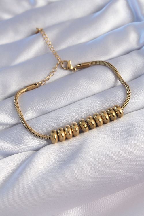 YRTCL 316L Çelik Gold Renk Oval Figürlü Bileklik