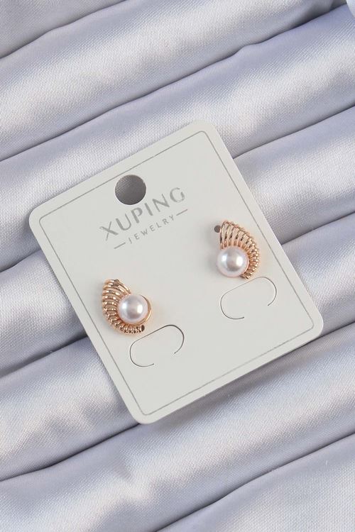 YRTCL Xuping Rose Renk İncili Tırtıklı Küpe