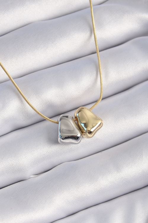 YRTCL 316L Çelik Gold Renk 2'li Mix Renk Figür Vintage Kadın Kolye