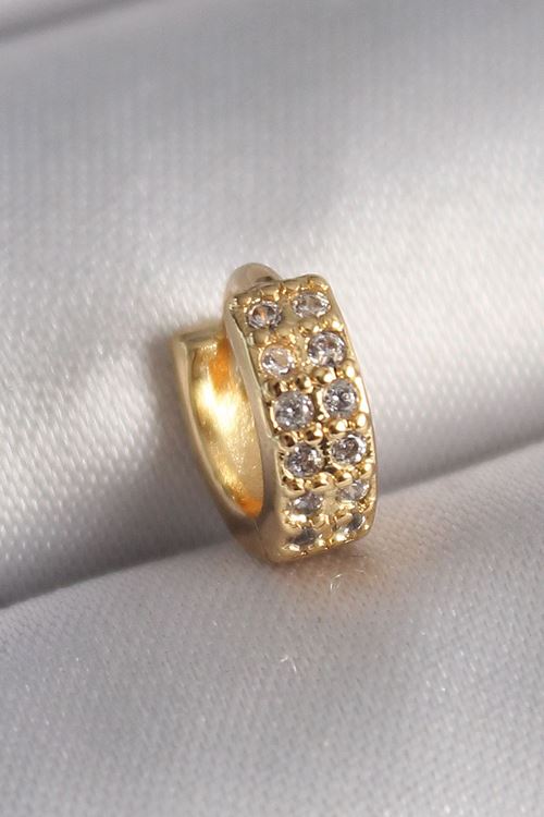 YRTCL 316L Çelik Gold Renk Zirkon Taşlı Tragus Piercing