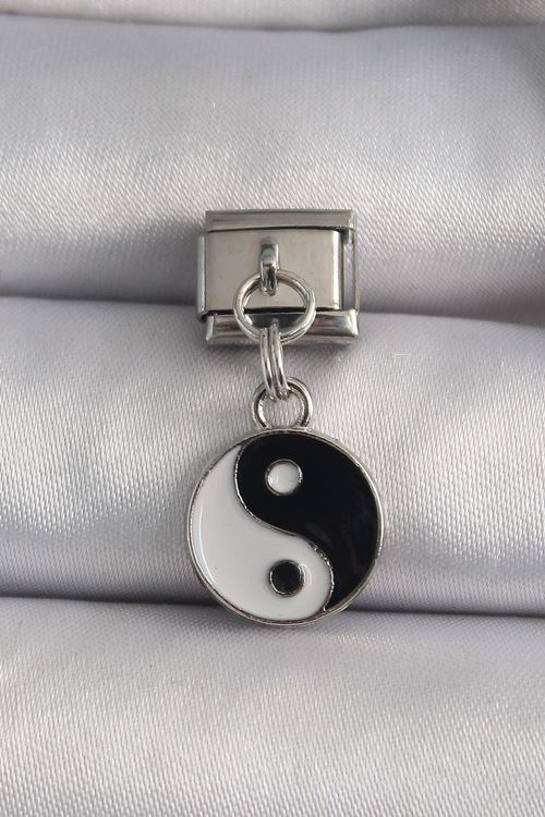 YRTCL 316L Çelik Gümüş Renk Sallantı YinYang Model Nomination Charm