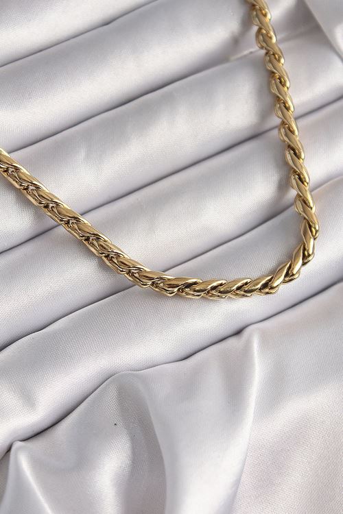 YRTCL 316L Çelik Gold Renk Arpa Zincir Model Kadın Kolye