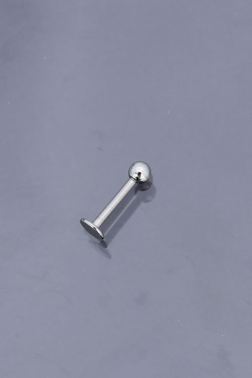 YRTCL Silver Renk Düz Bar Tek Taraflı Top Model 316L Cerrahi Çelik Piercing