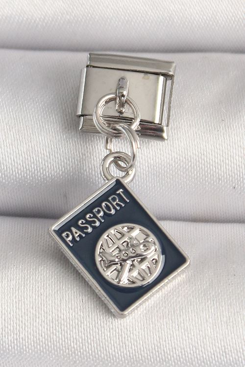 YRTCL 316L Çelik Gümüş Renk Passport Model Nomination Charm