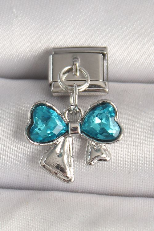 YRTCL 316L Çelik Gümüş Renk Mavi Zirkon Taşlı Fiyonk Model Nomination Charm