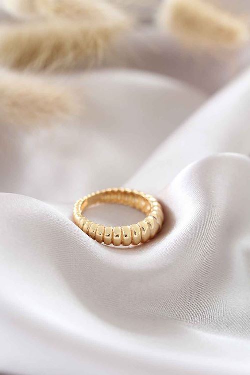 YRTCL Altın Renk Ayarlamalı Burgu Kadın Yüzük