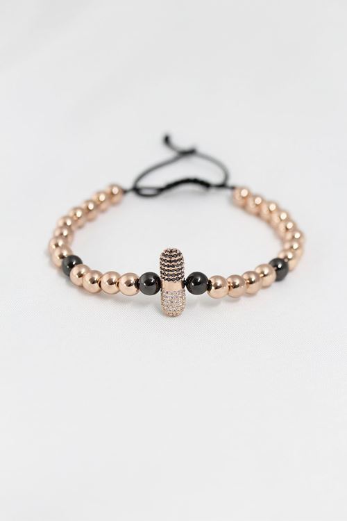 YRTCL Rose Renk Çelik Zirkon Objeli Asansörlü Bileklik