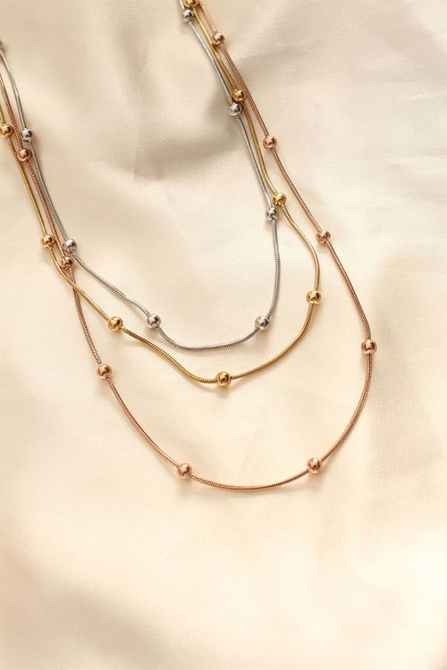 YRTCL 316L Çelik Karışık Renkli Topçuk Tasarımlı Çoklu Kolye