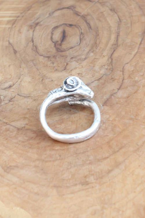 YRTCL Keçi Figürlü Gümüş Renk Ayarlanabilir Erkek Yüzük