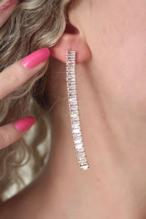 YRTCL Gold Renk Zirkon Taşlı Kadın Küpe