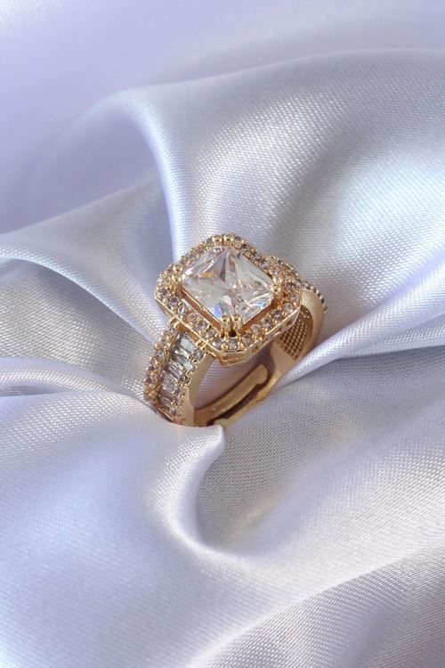 YRTCL Gold Renk Zirkon Taşlı Kadın Yüzük