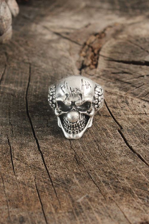 YRTCL Antik Gümüş Renk Palyaço Model Ayarlanabilir Erkek Yüzük