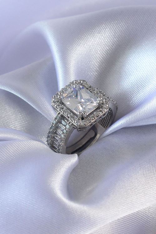 YRTCL Gümüş Renk Zirkon Taşlı Kadın Yüzük