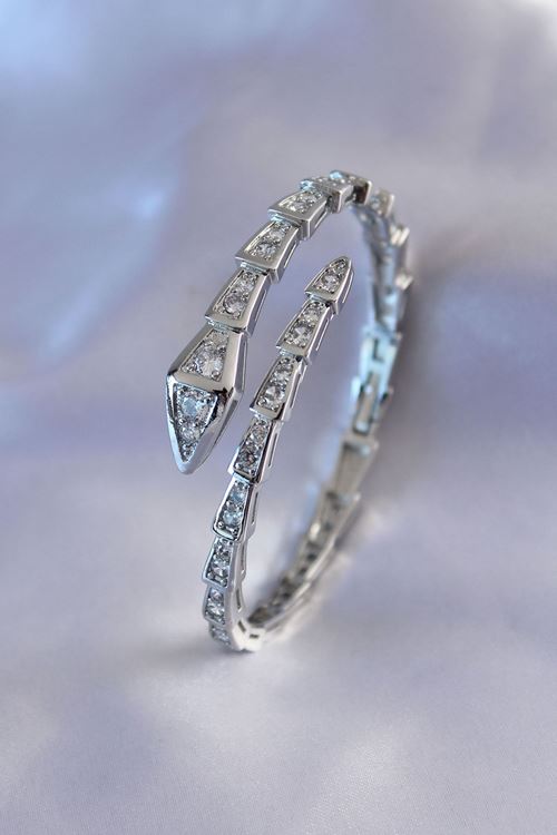 YRTCL VIP Seri Yılan Model Gümüş Renk Kadın Kelepçe Bileklik