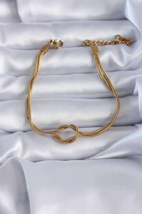 YRTCL 316L Çelik Gold Renk Düğüm Model Kadın Bileklik