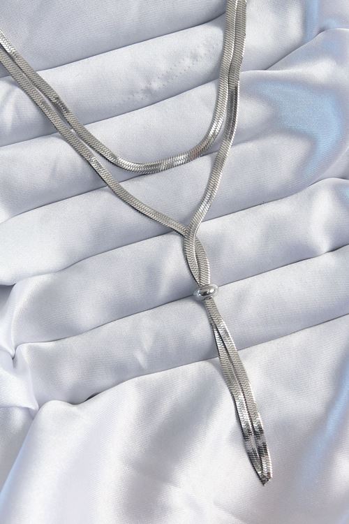 YRTCL 316L Çelik Gümüş Renk 2'li İtalyan Zincir Asansör Model Kadın Kolye