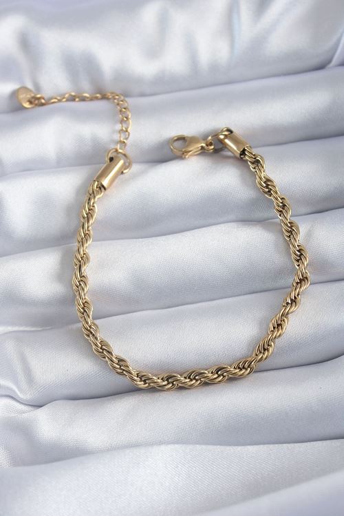 YRTCL 316L Çelik Gold Renk Burgu Model Kadın Bileklik