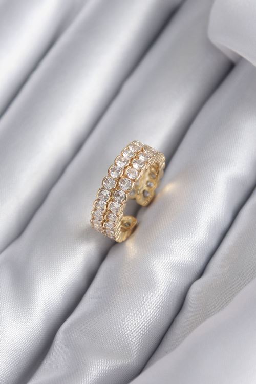 YRTCL Pirinç Gold Renk Zirkon Taşlı Kadın Yüzük