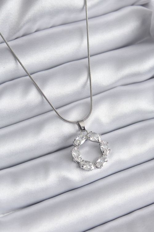 YRTCL 316L Çelik Gümüş Renk Zirkon Taşlı Kadın Kolye