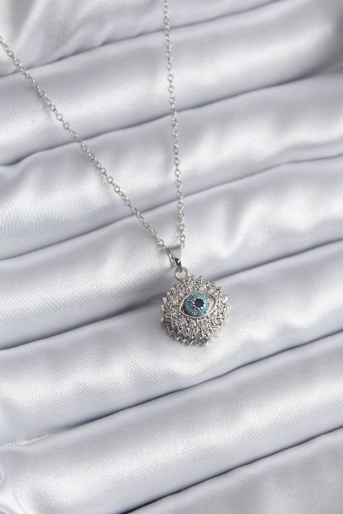 YRTCL 316L Çelik Gold Renk Zirkon Taşlı Göz Model Kadın Kolye