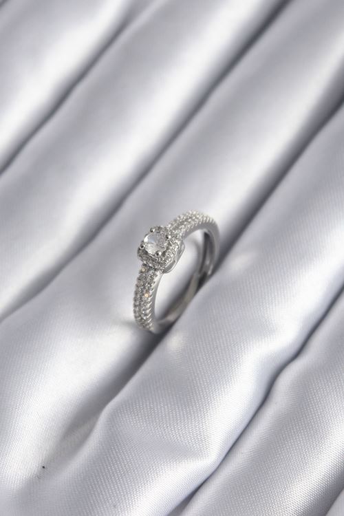 YRTCL Pirinç Gümüş Renk Zirkon Taşlı Kadın Yüzük