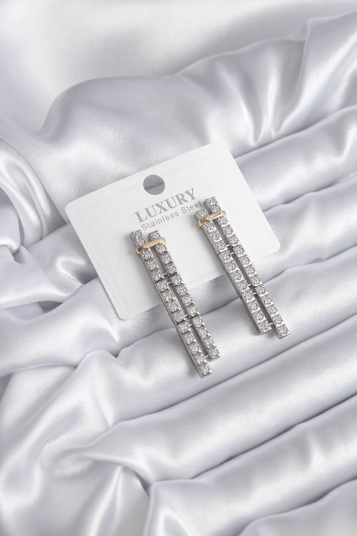 YRTCL VIP Seri Zirkon Taşlı Su Yolu Kadın Küpe