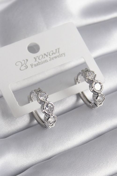 YRTCL Pirinç Gold Renk Zirkon Taşlı Kalp Detay Kadın Küpe