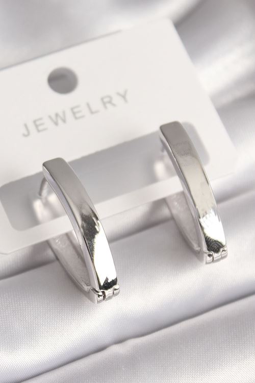 YRTCL Pirinç Gümüş Renk Kadın Küpe