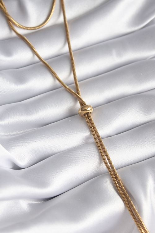 YRTCL 316L Çelik Gold Renk Tüp Zincir Asansör Model Kadın Kolye