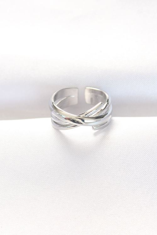 YRTCL Kalın Silver Renk Ayarlanabilir Yüzük