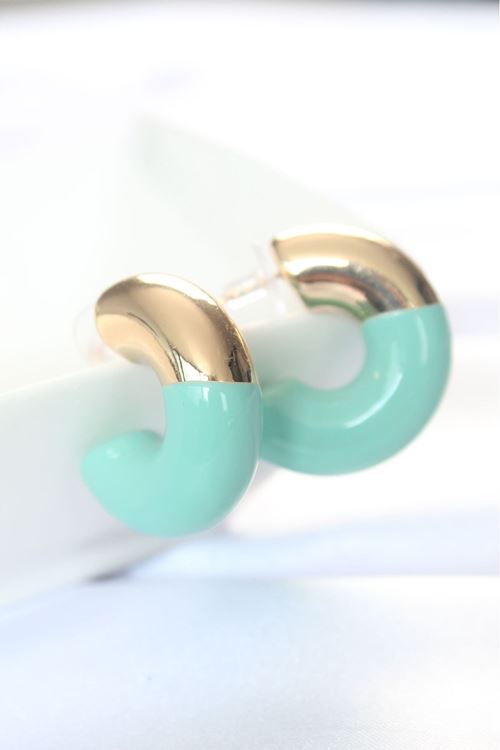 YRTCL CCB Turkuaz Gold Çift Renk Küpe