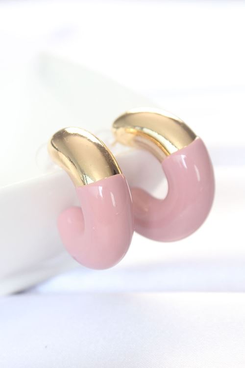 YRTCL CCB Gül Kurusu Gold Çift Renk Küpe