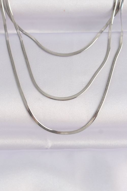 YRTCL 316L Çelik Gümüş Renk İtalyan Zincir Çoklu Kolye