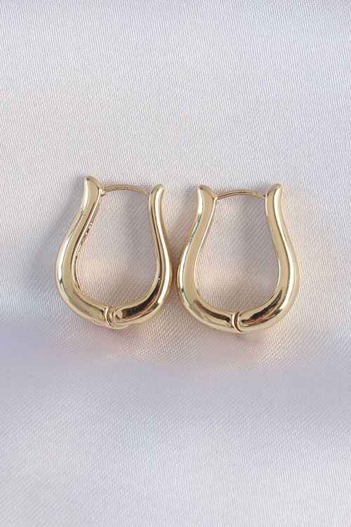 YRTCL Pirinç Gold Renk İçi Boş Gül Küpe