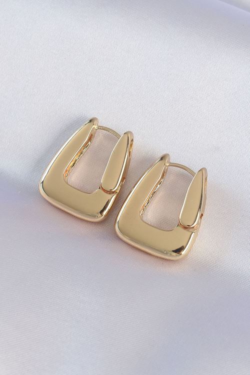 YRTCL Pirinç Gold Renk Kalın Küpe