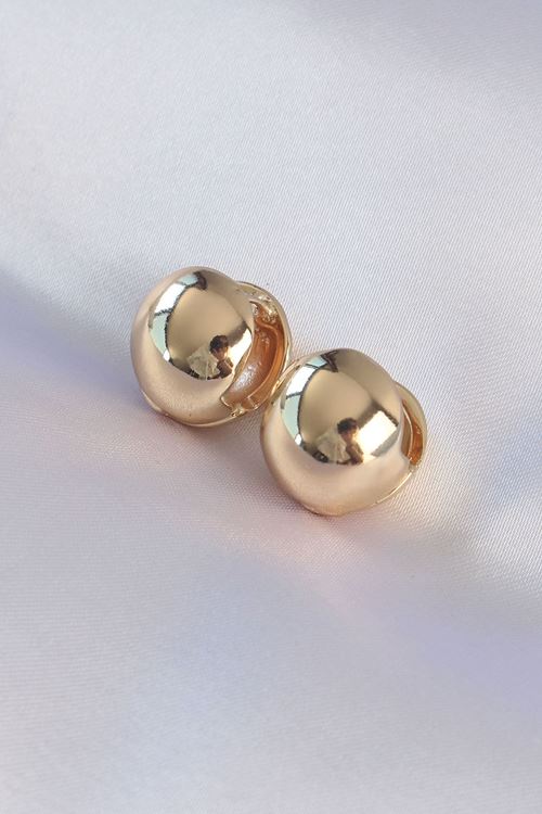 YRTCL Pirinç Gold Renk İçi Boş Minimal Topçuk Küpe