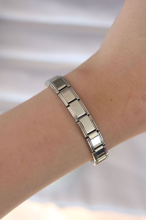 YRTCL 316L Çelik Gümüş Renk Yazısız Nomination Model Kadın Bileklik