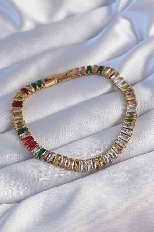 YRTCL 316L Çelik Gold Renk Renkli Su Yolu Tasarımlı Bileklik