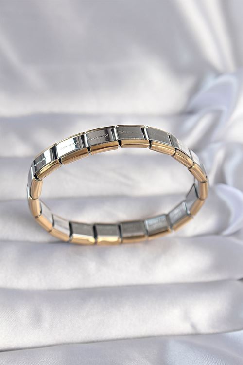 YRTCL 316L Çelik Çift Renk Yazılı Nomination Bileklik