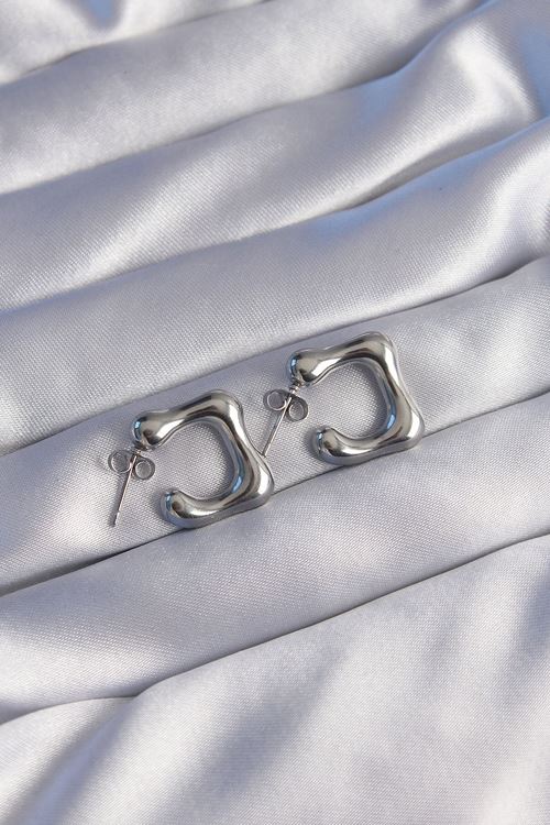 YRTCL 316L Çelik Gümüş Renk Minimal Bubble Küpe