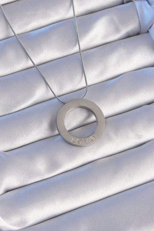 YRTCL 316L Çelik Gümüş Renk Zirkon Taşlı Model Kolye