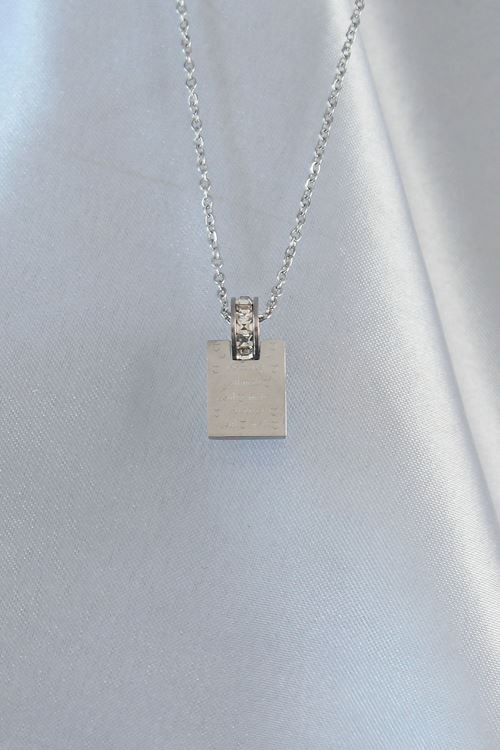 YRTCL 316L Çelik Zincir Gümüş Renk Zirkon Taşlı Aşk Mektubu Kolye