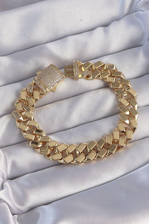 YRTCL Vip Seri Gurmet Zirkon Taşlı Gold Renk Bileklik